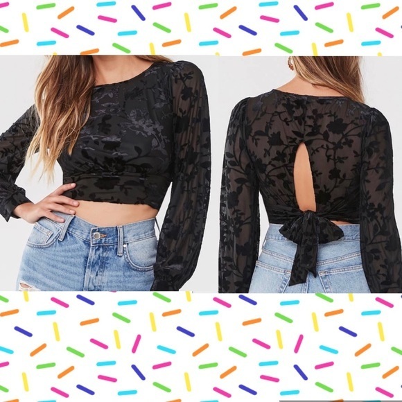 Floral burnout crop top - Picture 1 of 7